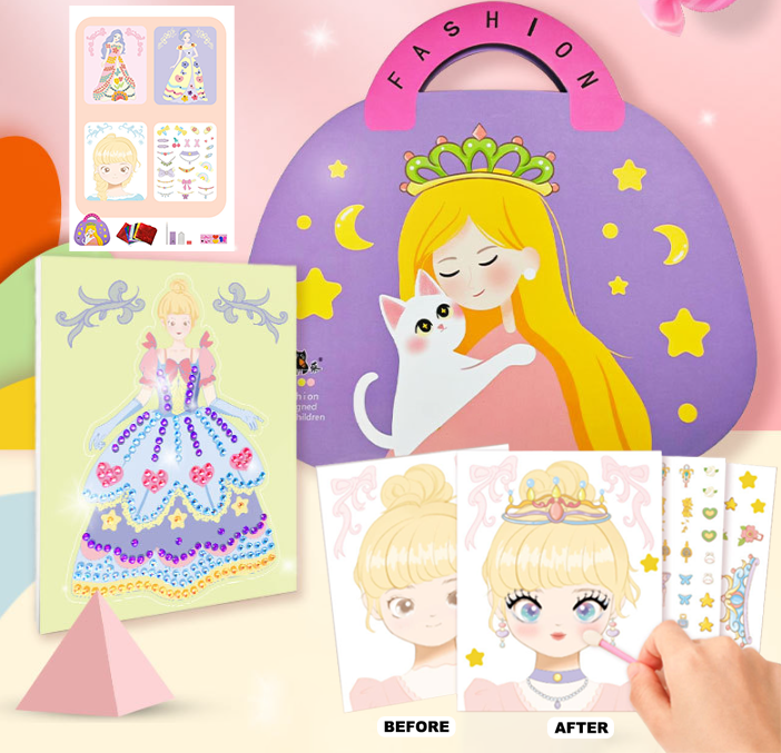 Ensemble de jeu d'habillage et de maquillage de princesse fantastique 3 en 1