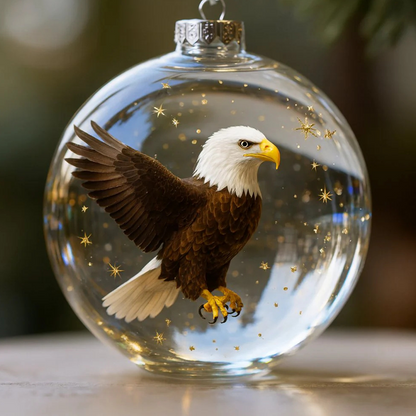 🎁 Cadeaux Priviléges de Noël🎄Ornement Sphérique à Effet Verre « Oiseaux de la Nature »