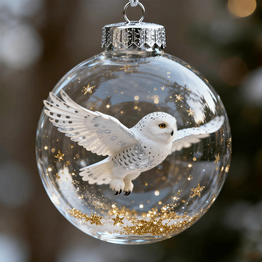 🎁 Cadeaux Priviléges de Noël🎄Ornement Sphérique à Effet Verre « Oiseaux de la Nature »