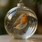 🎁 Cadeaux Priviléges de Noël🎄Ornement Sphérique à Effet Verre « Oiseaux de la Nature »