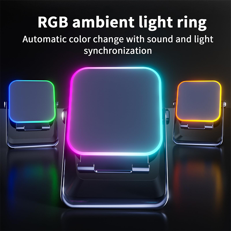 🔥VENTE LIMITÉE 50 % DE RÉDUCTION🔥🎵 Enceinte 5-en-1 avec support téléphone – Son par induction, recharge et lumière d’ambiance, tout en un !