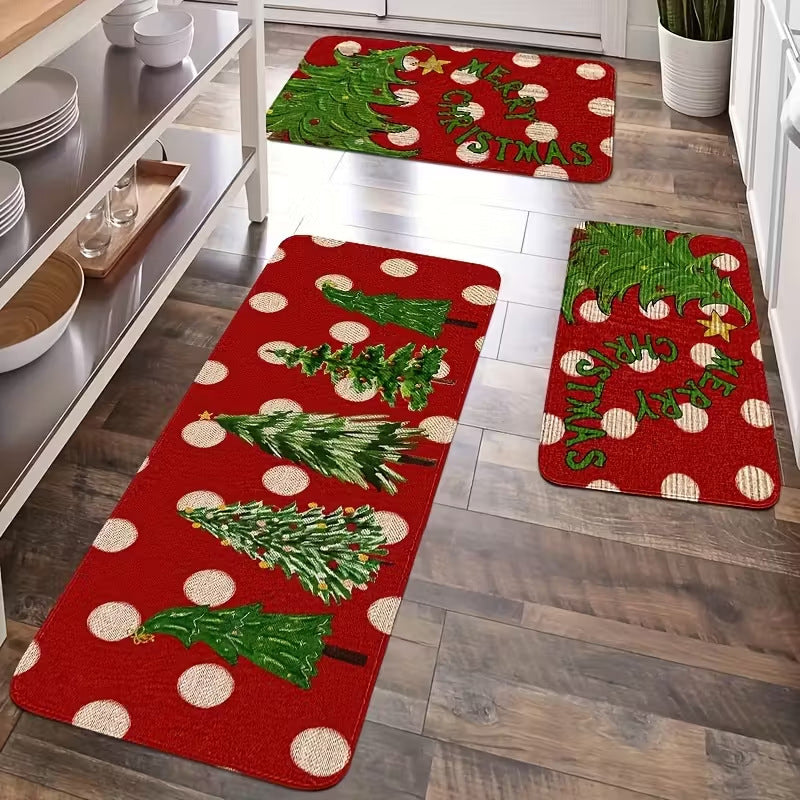 Tapis de Sol Anti-Dérapant de Noël Festif