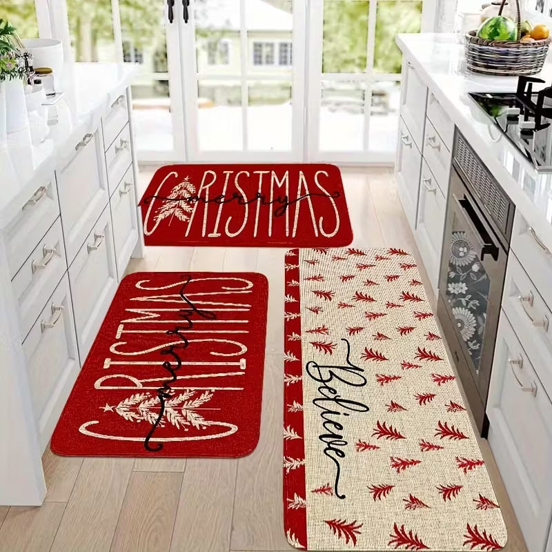 Tapis de Sol Anti-Dérapant de Noël Festif