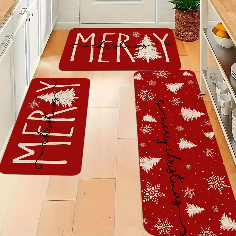 Tapis de Sol Anti-Dérapant de Noël Festif