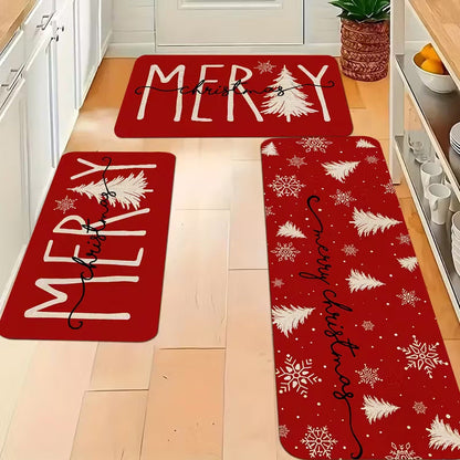 Tapis de Sol Anti-Dérapant de Noël Festif