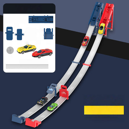 🏎️ 50 % de réduction – Piste de course double lanceur : 110 cm, sans piles, pour 2 joueurs ! ⚡🏆