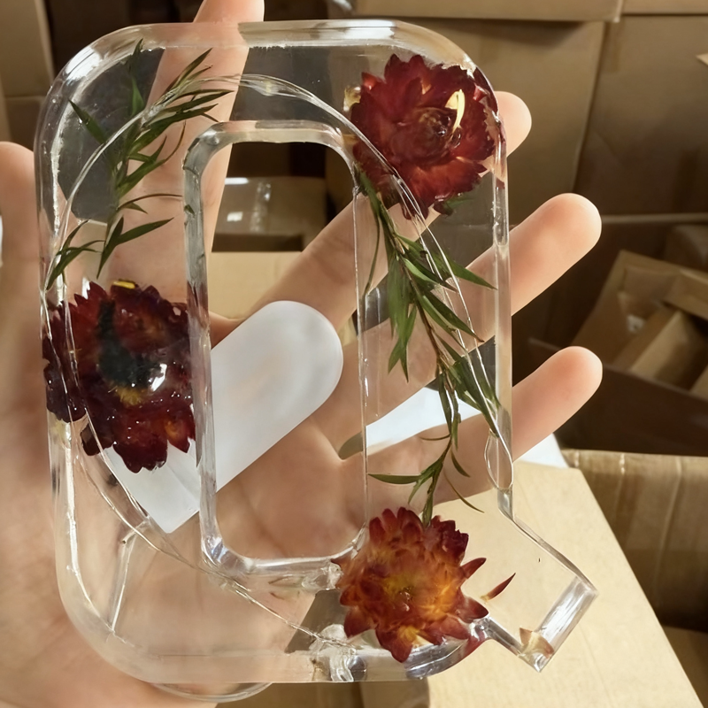 Lettre Lumineuse Florale en Résine - Veilleuse LED