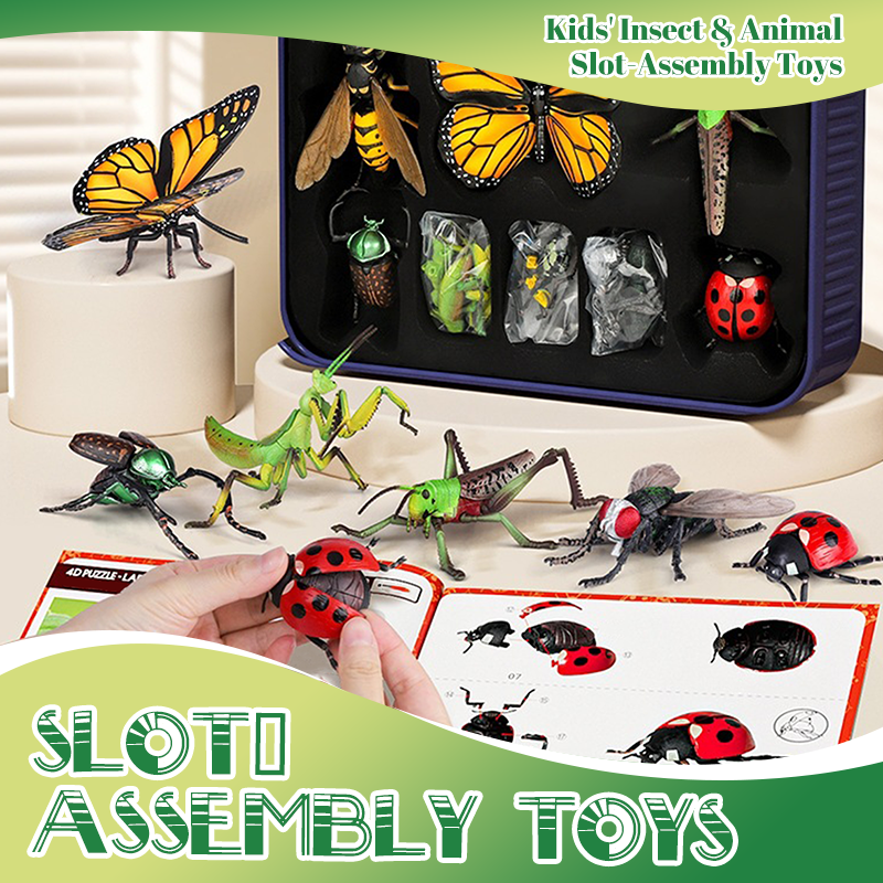 Jouets à assembler pour enfants sur le thème des insectes et des animaux