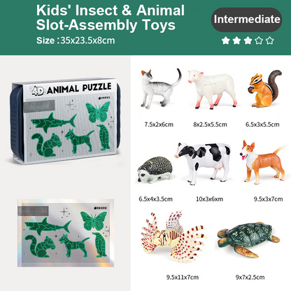 Jouets à assembler pour enfants sur le thème des insectes et des animaux