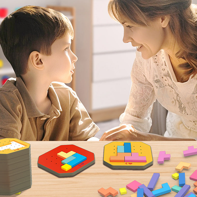 Jeu de Puzzle en Blocs Colorés - Ensemble 128 Pièces