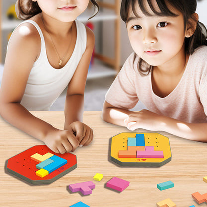 Jeu de Puzzle en Blocs Colorés - Ensemble 128 Pièces