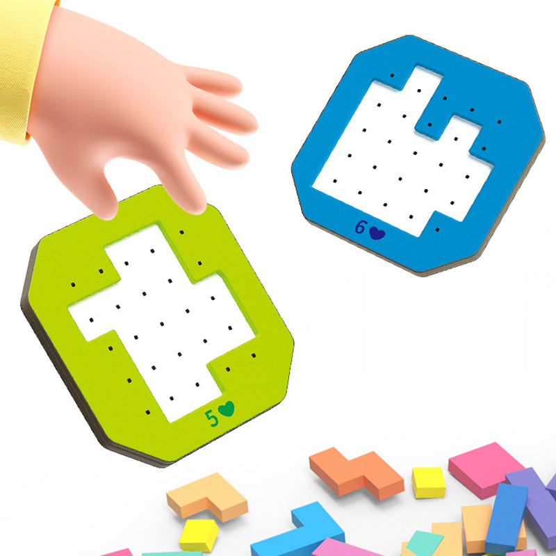 Jeu de Puzzle en Blocs Colorés - Ensemble 128 Pièces