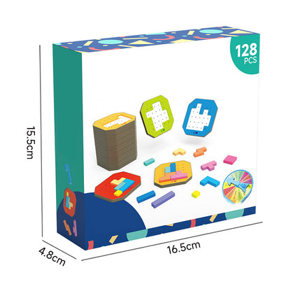 Jeu de Puzzle en Blocs Colorés - Ensemble 128 Pièces
