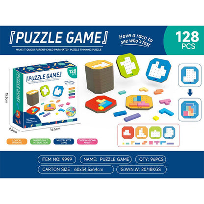 Jeu de Puzzle en Blocs Colorés - Ensemble 128 Pièces