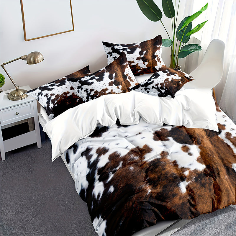 🐮 50% DE RÉDUCTION ! 🛏️ Housse de Couette Imprimé Vache – Doux & Léger, Déco Ludique, Ensemble Complet ✨