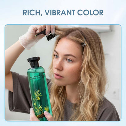 🎄 Offre Spéciale de Noël ! 🎁 COLORATION BOTANIQUE - 98% d'Ingrédients d'Origine Naturelle, Couverture des Cheveux Blancs et Brillance Intense, Soin Végétal aux Huiles Essentielles 🌸🧴
