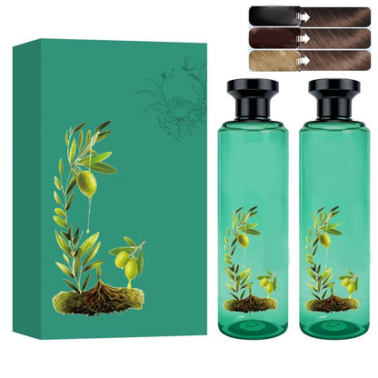🎄 Offre Spéciale de Noël ! 🎁 COLORATION BOTANIQUE - 98% d'Ingrédients d'Origine Naturelle, Couverture des Cheveux Blancs et Brillance Intense, Soin Végétal aux Huiles Essentielles 🌸🧴