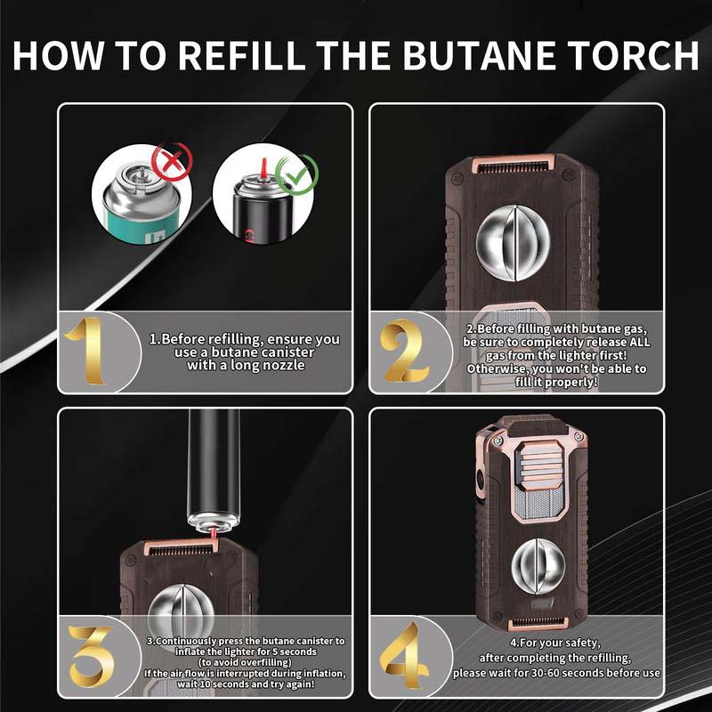 Briquet torche rechargeable 5 en 1 avec coupe-cigare