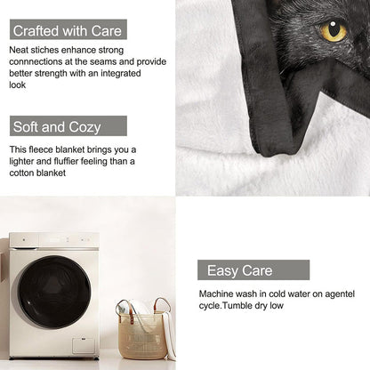 ⏳DERNIER JOUR DES SOLDES 50 % DE RÉDUCTION !⏰🐱Chat noir – Couverture douillette pour toutes les saisons