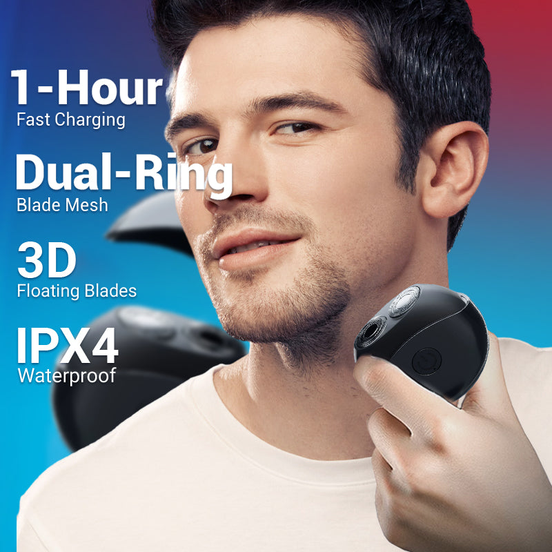 📢📢60 % de réduction !!!✨ Rasoir électrique multifonction portable – Lames double anneau, étanche IPX4 & design UFO compact 🪒⚡