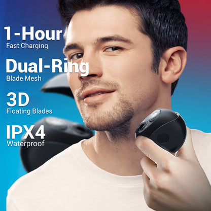 📢📢60 % de réduction !!!✨ Rasoir électrique multifonction portable – Lames double anneau, étanche IPX4 & design UFO compact 🪒⚡