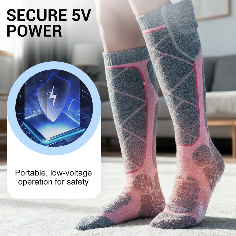 Chaussettes chauffées avec batteries rechargeables de 5000mAh - Confort hivernal ultime pour chaque aventure