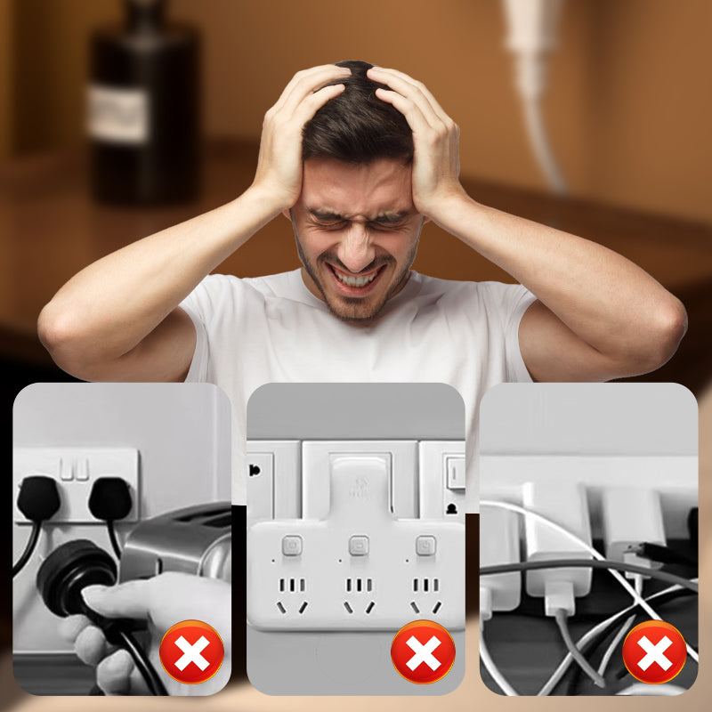 Adaptateur secteur multiport avec bouton d'alimentation indépendant