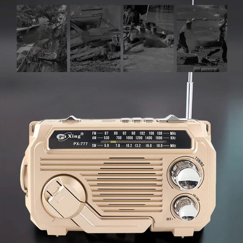 📻 60% DE RÉDUCTION ! 🔦 Radio Portable Multifonctionnelle à Manivelle – Urgences, Musique, Éclairage LED & Charge USB ⚡