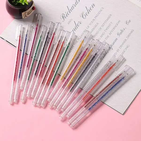 📢📢49 % de réduction !!!✨Set de Stylos Gel Pailletés Biodégradables 🎨 Écriture Douce, Couleurs Éclatantes & Idéal pour DIY, Coloriage & Créativité !