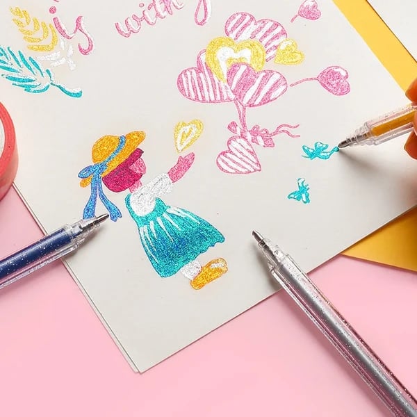 📢📢49 % de réduction !!!✨Set de Stylos Gel Pailletés Biodégradables 🎨 Écriture Douce, Couleurs Éclatantes & Idéal pour DIY, Coloriage & Créativité !