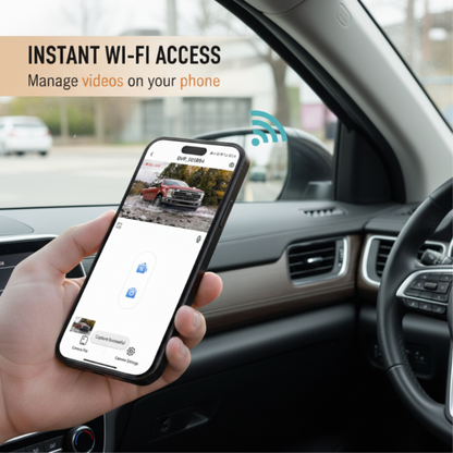 Caméra de tableau de bord 1080P HD avec Wi-Fi et vision nocturne