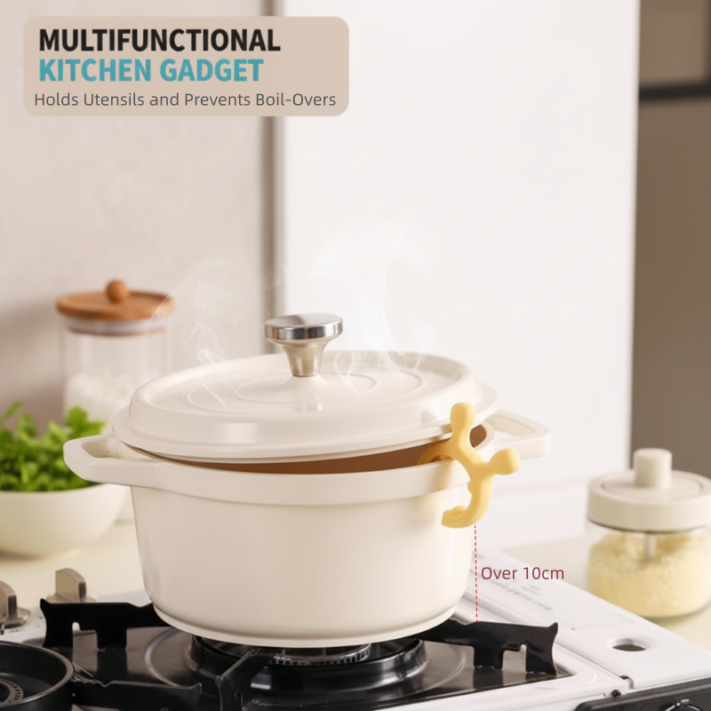 Support multifonction en silicone pour poignées de casseroles et spatules