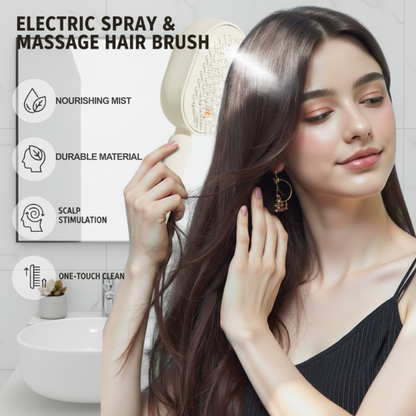 💆‍♀️ 56% DE RÉDUCTION ! 🎉 Brosse Électrique Cheveux – Spray Hydratant, Massage & Lissant Instantané ✨📦