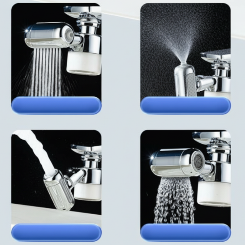 💦 Aérateur de Robinet Pivotant 4 Modes avec Filtre