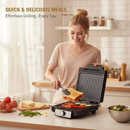 Appareil à panini électrique 1400 W  et grill