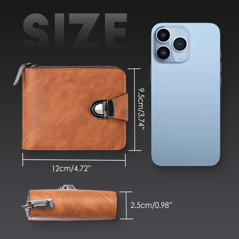 🔥Portefeuille Vintage Compact à Fermeture Éclair pour Hommes
