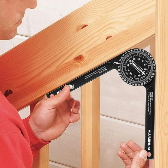 🔥‑50% OFFRE LIMITÉE📐 Rapporteur d’angle de scie 7″, gravure laser, blocage 1 main, coupe parfaite des plinthes au premier coup 🛠️✨