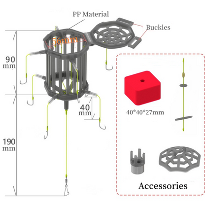 Reverse Bottom Bait Cage Hook Rig
