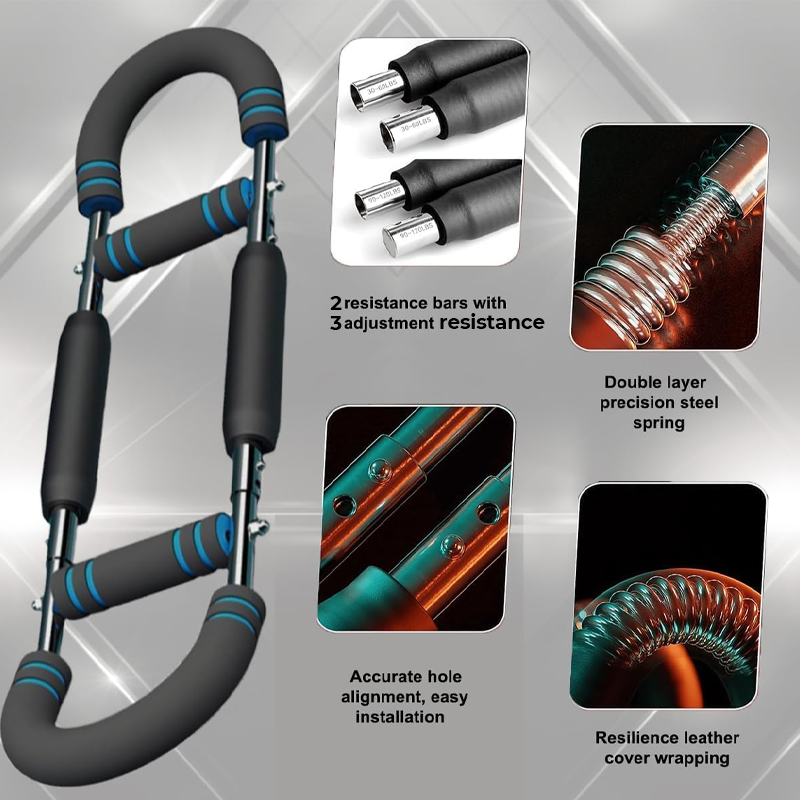 🔥Barre de musculation réglable pour appareils d'entraînement des bras, appareils d'entraînement de la force des bras et du tronc, appareil d'entraînement portable pour salle de sport à domicile et fitness