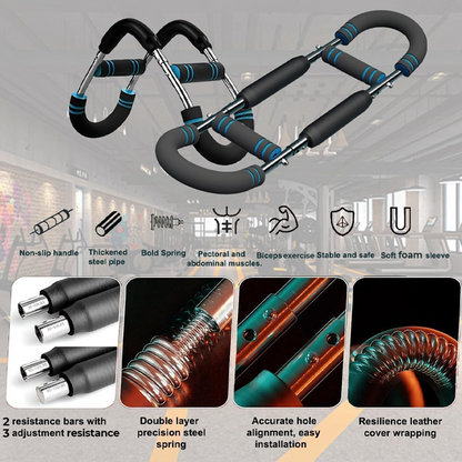 🔥Barre de musculation réglable pour appareils d'entraînement des bras, appareils d'entraînement de la force des bras et du tronc, appareil d'entraînement portable pour salle de sport à domicile et fitness