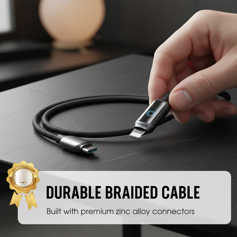 Lot promotionnel : Câble de charge rapide à coupure intelligente + Crochet organiseur de câbles