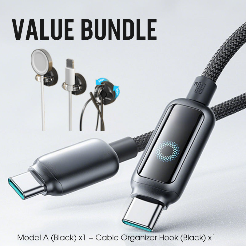 Lot promotionnel : Câble de charge rapide à coupure intelligente + Crochet organiseur de câbles