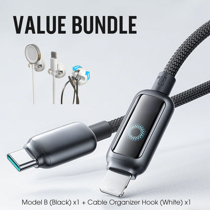 Lot promotionnel : Câble de charge rapide à coupure intelligente + Crochet organiseur de câbles
