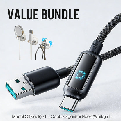 Lot promotionnel : Câble de charge rapide à coupure intelligente + Crochet organiseur de câbles