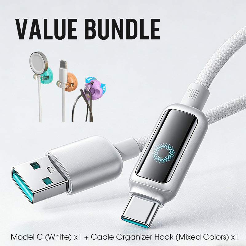 Lot promotionnel : Câble de charge rapide à coupure intelligente + Crochet organiseur de câbles
