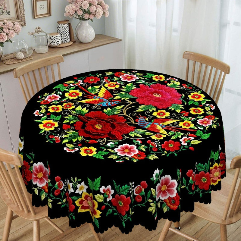 🔥Vente chaude🔥Nappe florale mexicaine avec bord festonné (50% de réduction)