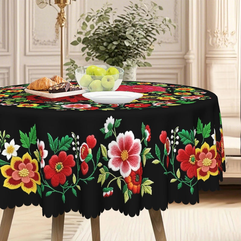 🔥Vente chaude🔥Nappe florale mexicaine avec bord festonné (50% de réduction)