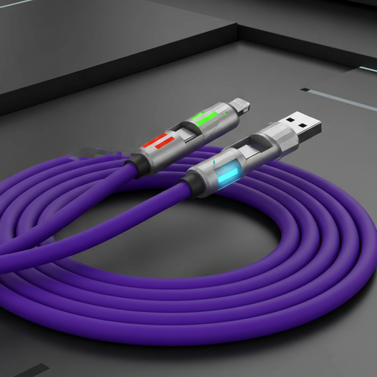 🔥 [Achetez 1, obtenez 1 gratuit] 🔥 Câble USB-C 4-en-1, charge rapide PD, synchronisation des données, EXAVON USB-A, Type-C, Lightning, aluminium, compatible