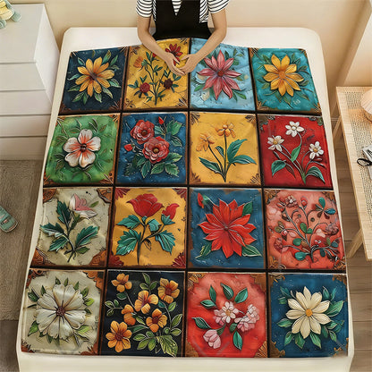 Couverture florale douillette et douce en flanelle