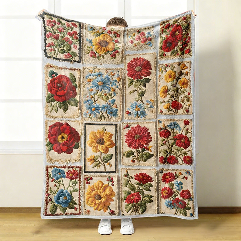 Couverture florale douillette et douce en flanelle